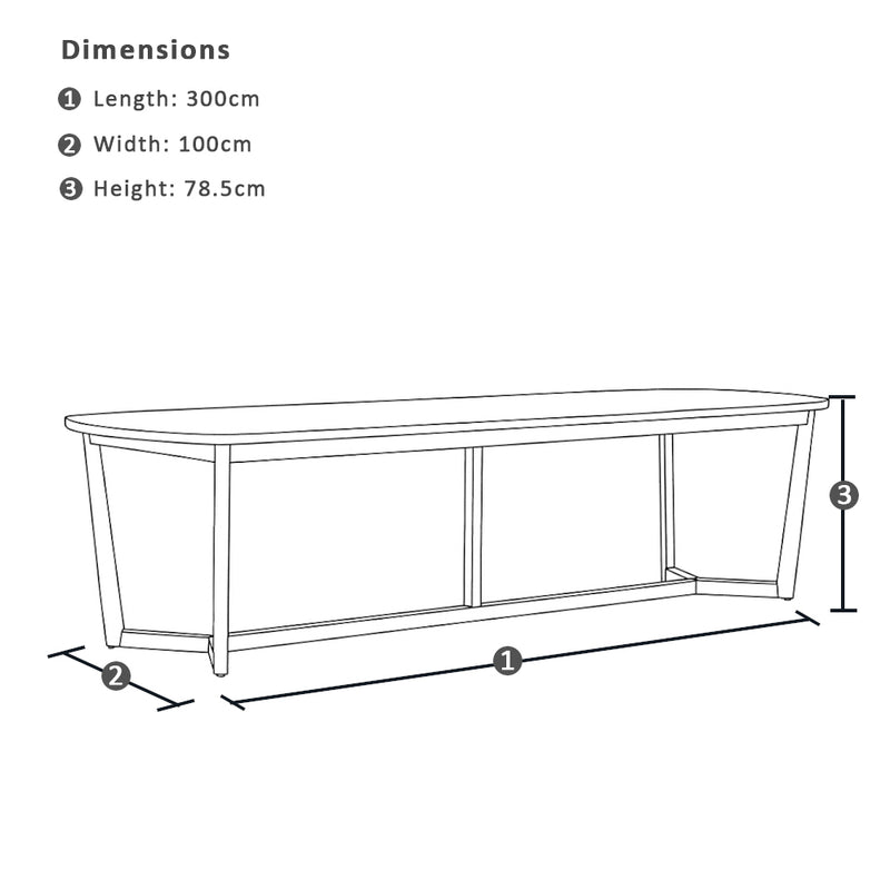 Kingscliff 3m Rectangle Indoor Timber Dining Table