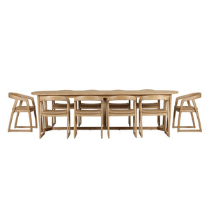 Kingscliff 10 Seater Rectangle Indoor Timber Dining Table and Chairs Setting