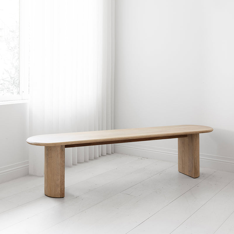 Ballina 2.2m Oval Table with 2 x Kirribilli Benches Indoor Dining Setting