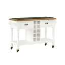 Leura Belle Kitchen Island Bench in Brushed White with Natural Timber Top