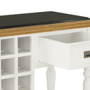 Leura Belle Kitchen Island Bench in Brushed White with Natural Timber Top