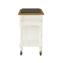 Leura Belle Kitchen Island Bench in Brushed White with Natural Timber Top