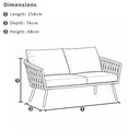 Lismore 2 Seater Outdoor Aluminium and Rope Lounge