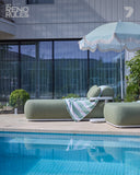 Norfolk Outdoor Aluminium Single Sun Lounge Set with Side Table