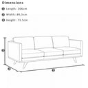 Manly Italian Leather Couch Indoor 3 Seater Hazel Lounge Sofa