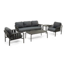 Mornington Outdoor 3+1+1 Lounge Setting with Coffee Table and Side Table