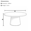 Narrabeen Outdoor 1.6m Round Ceramic Dining Table with 8 Hugo Rope Chairs