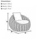 Newport Outdoor Wicker Lounge 2 x Arm Chair with Side Table in Golden Brown
