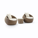 Newport Outdoor Wicker Lounge 2 x Arm Chair with Side Table
