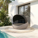 Newport Outdoor Wicker Round Daybed with Canopy