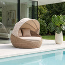 Newport Outdoor Wicker Round Daybed with Canopy