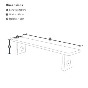 Norah Indoor 2.3m Timber Bench Seat