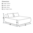 Norfolk Outdoor Aluminium Double Sun Lounge Daybed with Side Table