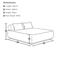 Norfolk Outdoor Aluminium Double and Single Sun Lounge Set with Side Tables Package