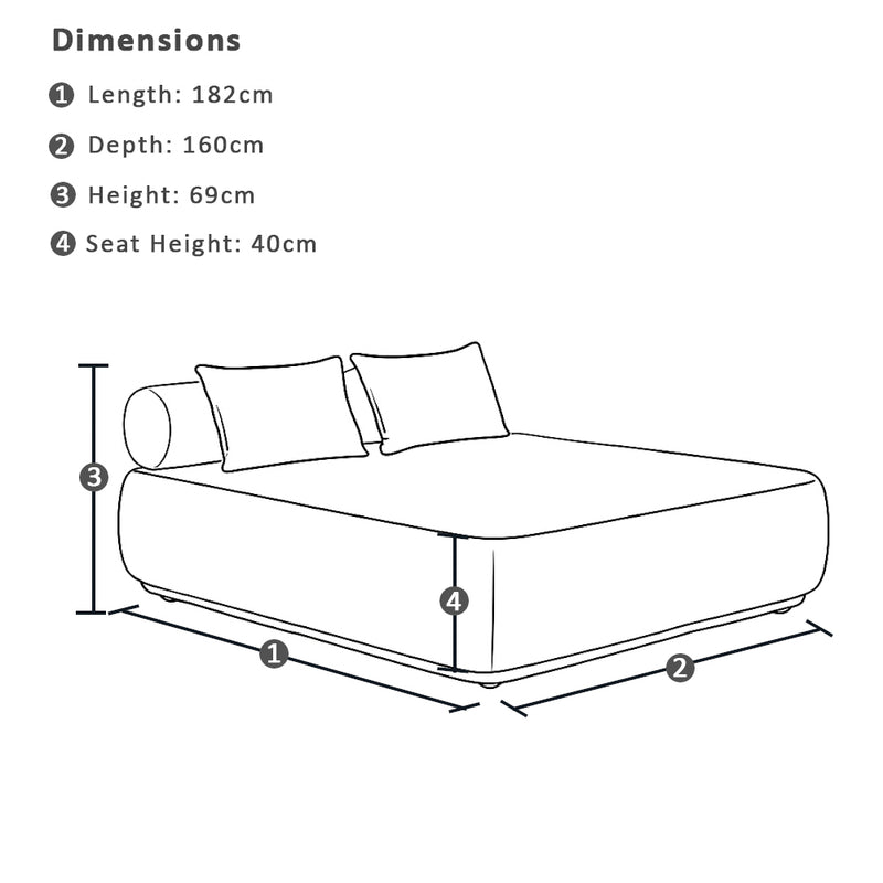 Norfolk Outdoor Aluminium Double and Single Sun Lounge Set with Side Tables Package