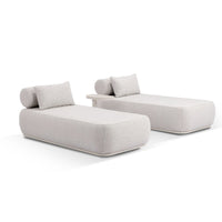 Norfolk Outdoor Aluminium Double and Single Sun Lounge Set with Side Tables Package