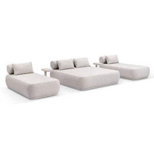 Norfolk Outdoor Aluminium Double and Single Sun Lounge Set with Side Tables Package