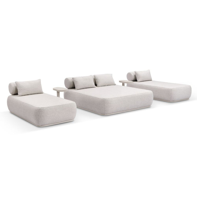 Norfolk Outdoor Aluminium Double and Single Sun Lounge Set with Side Tables Package