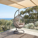 Oceana Outdoor Hanging Egg Chair in Slate Grey with Stand