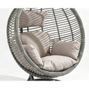 Oceana Outdoor Hanging Egg Chair in Slate Grey with Stand