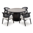 Otis Indoor Timber 4 Seater Round Dining Setting With Chairs