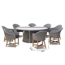 Plantation 8 Outdoor Dining Table with Coastal Wicker Chairs