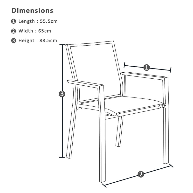 Houston Outdoor 1.5m Round Aluminium Table with 6 Patonga Dining Chairs