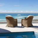Plantation Outdoor Wicker Patio Balcony Set with Side Table