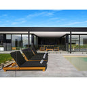 Santorini Aluminium Sun Lounge in Teak Look Finish