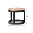 Balmoral Round Industrial Aluminium Teak Top Side Table