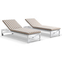 Kansas Outdoor Aluminium Sun Lounge Set on Wheels with Sunbrella Cushions