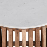 Callala Indoor Wooden Coffee Table with Marble Top