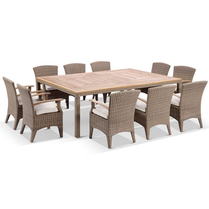 Sahara 10 Seat with Kai chairs in Half Round wicker