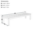 Santorini 1.8m Rectangle Aluminium Dining Table with 2 Bench Seats