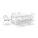 Santorini 1.8m Outdoor Rectangle Aluminium Dining Table With 6 Kansas Chairs