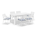 Santorini 1.8m Outdoor Rectangle Aluminium Dining Table With 6 Kansas Chairs