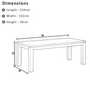 Santorini 2.5m Outdoor Rectangle Aluminium Dining Table with 8 Kansas Chairs in Sunbrella
