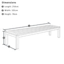 Santorini 2.5m Rectangle Aluminium Dining Table with 4 Bench Seats