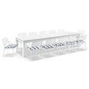 Santorini 3.55m Outdoor Rectangle Aluminium Dining Table With 12 Kansas Chairs