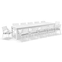Santorini 3.55m Outdoor Rectangle Aluminium Dining Table With 12 Kansas Chairs
