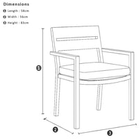 Tahitian 3m Aluminium Dining Table with 10x Santorini Chairs