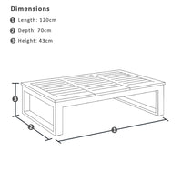 Whitehaven 3+1+1 Outdoor Aluminium Lounge with Sunbrella Cushions with Santorini Coffee Table