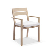 Santorini Outdoor Aluminium Dining Chair in Light Oak Look