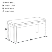Santorini Outdoor 1.1m Aluminium Bench Seat