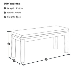 Santorini Outdoor 1.1m Aluminium Bench Seat