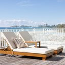 Santorini Aluminium Sun Lounge Set in Teak Look Finish