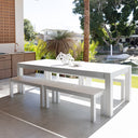 Santorini 2.5m Rectangle Aluminium Dining Table with 4 Bench Seats