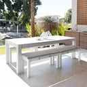 Santorini 2.5m Rectangle Aluminium Dining Table with 4 Bench Seats