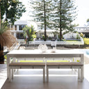 Santorini 2.5m Rectangle Aluminium Dining Table with 4 Bench Seats