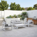 Santorini 2+1+1 Outdoor Aluminium Lounge Set with Coffee Table